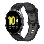 For Samsung Galaxy Watch Active 2 44mm 20mm Vertical Pattern Two-Color Silicone Watch Band(Black+Grey)