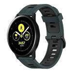 For Samsung Galaxy Watch Active 40mm 20mm Vertical Pattern Two-Color Silicone Watch Band(Olive Green + Black)