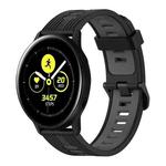 For Samsung Galaxy Watch Active 40mm 20mm Vertical Pattern Two-Color Silicone Watch Band(Black+Grey)