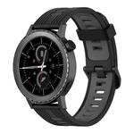 For Samsung Gear S2 Classic 20mm Vertical Pattern Two-Color Silicone Watch Band(Black+Grey)