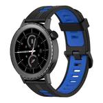 For Samsung Gear S2 Classic 20mm Vertical Pattern Two-Color Silicone Watch Band(Black+Blue)