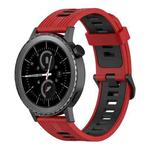 For Samsung Gear S2 Classic 20mm Vertical Pattern Two-Color Silicone Watch Band(Red+Black)