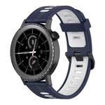 For Samsung Gear S2 Classic 20mm Vertical Pattern Two-Color Silicone Watch Band(Dark Blue+White)