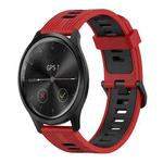 For Garmin Move Style 20mm Vertical Pattern Two-Color Silicone Watch Band(Red+Black)