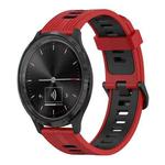 For GarminMove 3 20mm Vertical Pattern Two-Color Silicone Watch Band(Red+Black)
