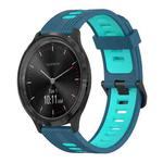For Garmin Vivomove3 20mm Vertical Pattern Two-Color Silicone Watch Band(Blue+Water Duck)