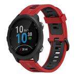 For Garmin Forerunner 245 Music 20mm Vertical Pattern Two-Color Silicone Watch Band(Red+Black)