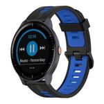 For Garmin Vivoactive 3 Music 20mm Vertical Pattern Two-Color Silicone Watch Band(Black+Blue)