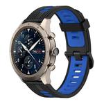For  Amazfit Z 22mm Vertical Pattern Two-Color Silicone Watch Band(Black+Blue)