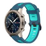 For  Amazfit Z 22mm Vertical Pattern Two-Color Silicone Watch Band(Blue+Water Duck)