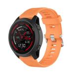 For Garmin Forerunner 745 22mm Twill Solid Color Silicone Watch Band(Orange)