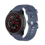 For Garmin Forerunner 745 22mm Twill Solid Color Silicone Watch Band(Grayish Blue)