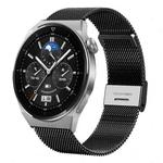 For Huawei Watch GT 3 Pro 46mm 22mm Milan Steel Mesh Double Buckle Watch Band(Black)