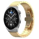 For Huawei Watch GT 3 Pro 46mm 22mm One Bead Butterfly Buckle Metal Steel Watch Band(Gold)