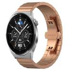 For Huawei Watch GT 3 Pro 46mm 22mm One Bead Butterfly Buckle Metal Steel Watch Band(Rose Gold)