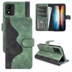 For TCL 303 Stitching Horizontal Flip Leather Phone Case(Green)