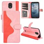 For Nokia C100 Stitching Horizontal Flip Leather Phone Case(Pink Red)