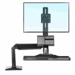 NORTH BAYOU NB35 Ergonomic 19-27 Inch Monitor Holder with Foldable Keyboard Tray Full Motion Sit-Stand Workstation
