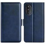 For Motorola Moto G52j 5G Dual-side Magnetic Buckle Flip Leather Phone Case(Dark Blue)