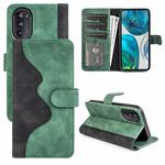 For Motorola Moto G52j 5G Stitching Horizontal Flip Leather Phone Case(Green)