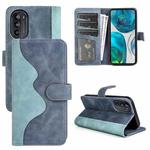 For Motorola Moto G52j 5G Stitching Horizontal Flip Leather Phone Case(Blue)