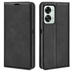 For OnePlus Nord 2T 5G Retro-skin Magnetic Suction Flip Leather Phone Case(Black)