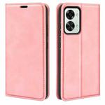 For OnePlus Nord 2T 5G Retro-skin Magnetic Suction Flip Leather Phone Case(Pink)
