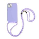 For iPhone 13 Pro Crossbody Lanyard Elastic Silicone Phone Case (Purple)