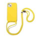 For iPhone 12 mini Crossbody Lanyard Elastic Silicone Phone Case (Yellow)