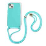 For iPhone 11 Pro Max Crossbody Lanyard Elastic Silicone Phone Case (Blue)