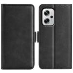 For Xiaomi Redmi Note 11T Pro / Note 11T Pro+ Dual-side Magnetic Buckle Flip Leather Phone Case(Black)