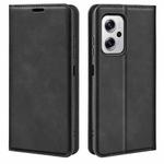 For Xiaomi Redmi Note 11T Pro / Note 11T Pro+ Retro-skin  Magnetic Suction Leather Phone Case(Black)