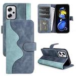 For Xiaomi Redmi Note 11T Pro / Note 11T Pro+  Stitching Horizontal Flip Leather Phone Case(Blue)