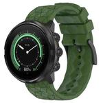 For Suunto 7 24mm Football Pattern Silicone Solid Color Watch Band(Amy Green)