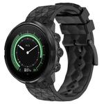 For Suunto 9 Baro 24mm Football Pattern Silicone Solid Color Watch Band(Black)