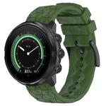 For Suunto Spartan Sport Wrist HR Baro 24mm Football Pattern Silicone Solid Color Watch Band(Amy Green)
