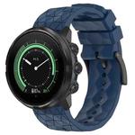 For Suunto Spartan Sport 24mm Football Pattern Silicone Solid Color Watch Band(Navy Blue)