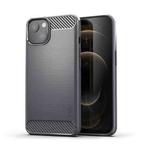 For iPhone 14 Plus MOFI Gentleness Brushed Texture Carbon Fiber TPU Phone Case  (Gray)
