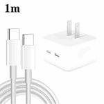 PD 35W Dual USB-C / Type-C Ports Charger with 1m Type-C to Type-C Data Cable, US Plug