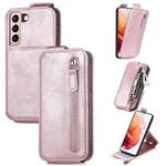 For Samsung Galaxy S21 5G Zipper Wallet Vertical Flip Leather Phone Case(Pink)