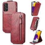 For Samsung Galaxy A72 5G / 4G Zipper Wallet Vertical Flip Leather Phone Case(Red)