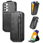 For Samsung Galaxy A52 5G / 4G Zipper Wallet Vertical Flip Leather Phone Case(Black)