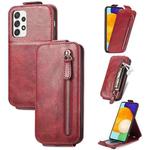For Samsung Galaxy A52 5G / 4G Zipper Wallet Vertical Flip Leather Phone Case(Red)