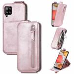 For Samsung Galaxy A42 5G Zipper Wallet Vertical Flip Leather Phone Case(Pink)