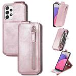 For Samsung Galaxy A33 5G Zipper Wallet Vertical Flip Leather Phone Case(Pink)