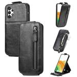 For Samsung Galaxy A13 4G Zipper Wallet Vertical Flip Leather Phone Case(Black)