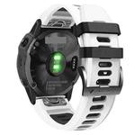 For Garmin Fenix 7X Solar 26mm Silicone Sports Two-Color Watch Band(White+Black)