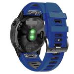 For Garmin Fenix 7X Solar 26mm Silicone Sports Two-Color Watch Band(Midnight Blue+Black)