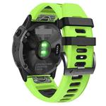 For Garmin Descent MK2 26mm Silicone Sports Two-Color Watch Band(Lime+Black)
