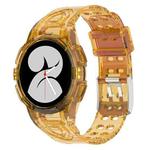 For Samsung Galaxy Watch 40MM Silicone Integrated Watch Band(Transparent Orange)